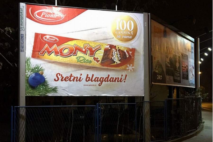Pionir reklamira "Mony" na bilbordima u Zagrebu