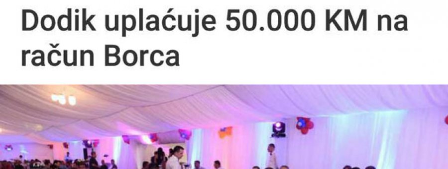 Dodik uplaćuje 50.000 KM na račun Borca