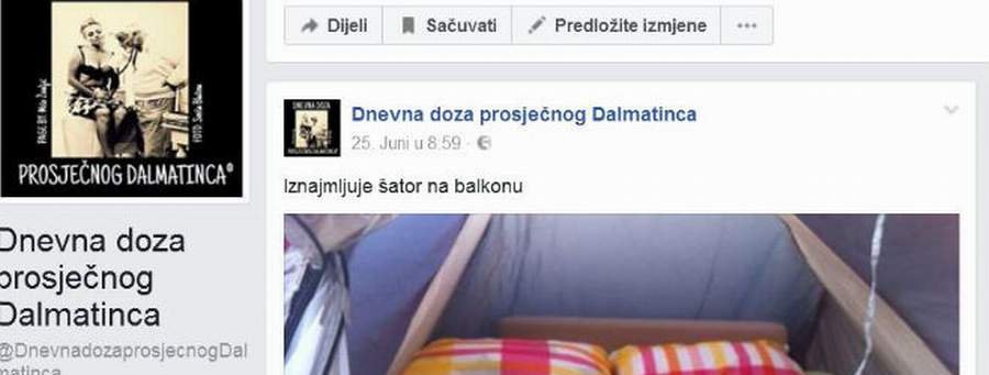 Hrvat iznajmljuje šator na balkonu!