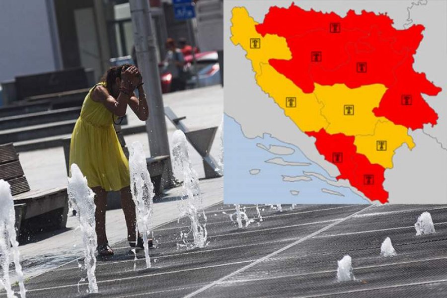 Tropski talas u BiH sve nemilosrdniji: Crveni meteoalarm i temperatura do 42 stepena