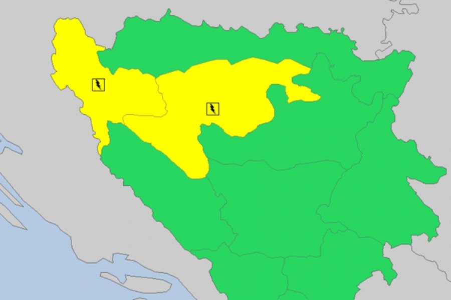 Stiže opasno vrijeme: Kiša pali narandžasti meteoalarm za banjalučku, sarajevsku i tuzlansku regiju