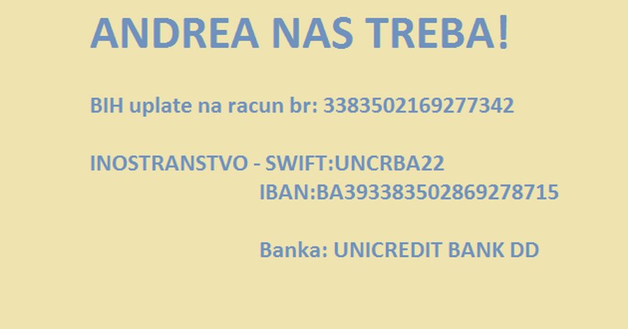 Andrea Lazarevic oboljela od rijetke bolesti - za liječenje potrebno 320 000 evra