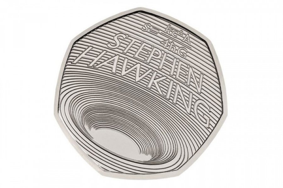 Stiven Hoking na kovanici od 50 penija