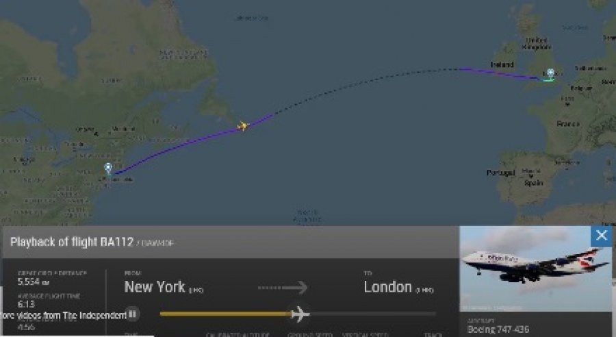 Oboren rekord u brzini leta između Njujorka i Londona