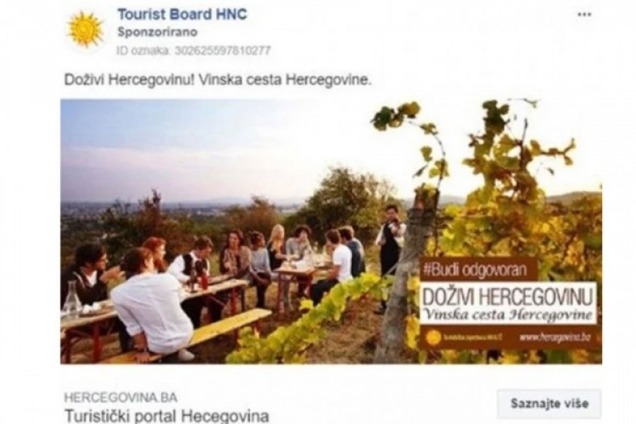 Gaf Turističke zajednice: Hercegovinu reklamirali slikom austrijskih vinograda