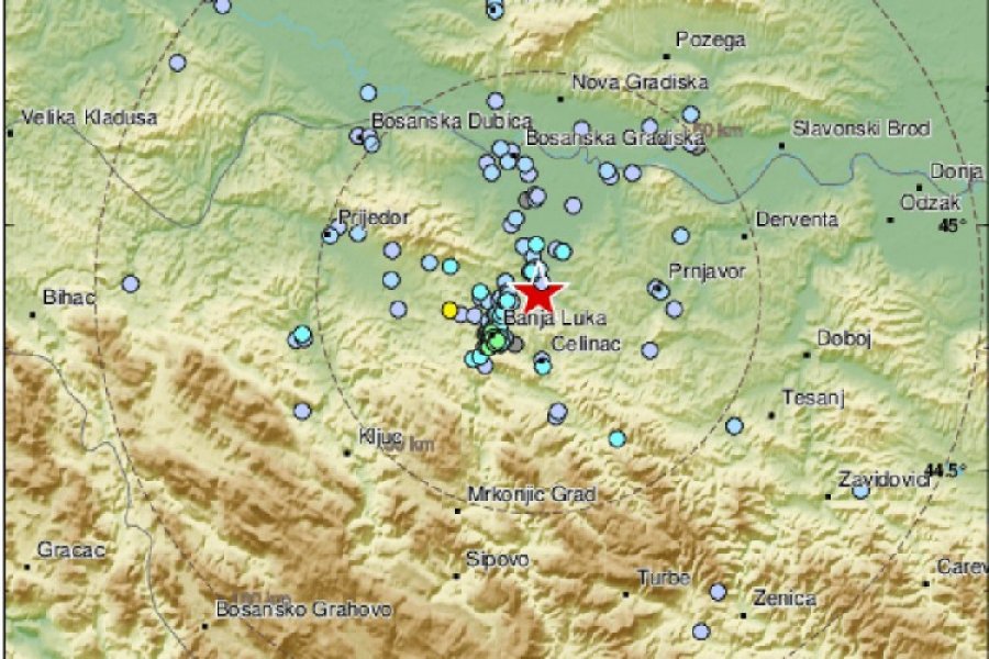Snažan zemljotres zatresao Banjaluku