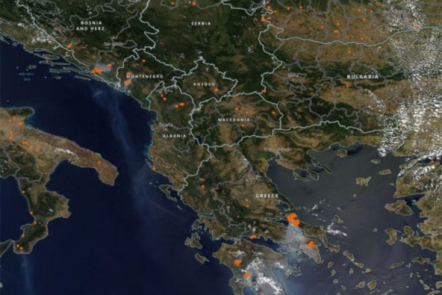 NASA objavila snimke požara u Evropi i na Balkanu